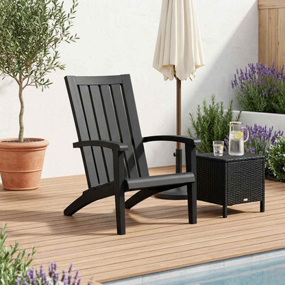Garden Adirondack Chair Black Polypropylene
