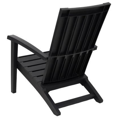 Garden Adirondack Chair Black Polypropylene