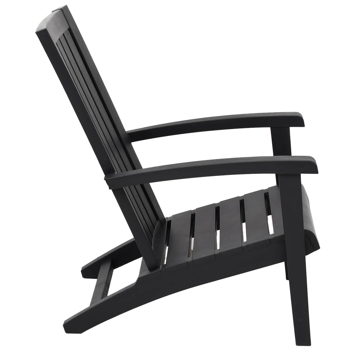 Garden Adirondack Chair Black Polypropylene