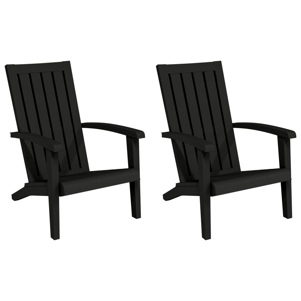 Garden Adirondack Chair |  Set of 2 | Black | Polypropylene | Standard