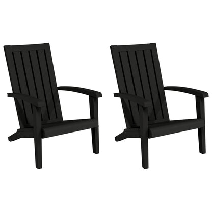 Garden Adirondack Chair |  Set of 2 | Black | Polypropylene | Standard