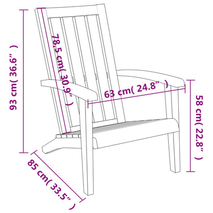 Garden Adirondack Chair |  Set of 2 | Black | Polypropylene | Standard