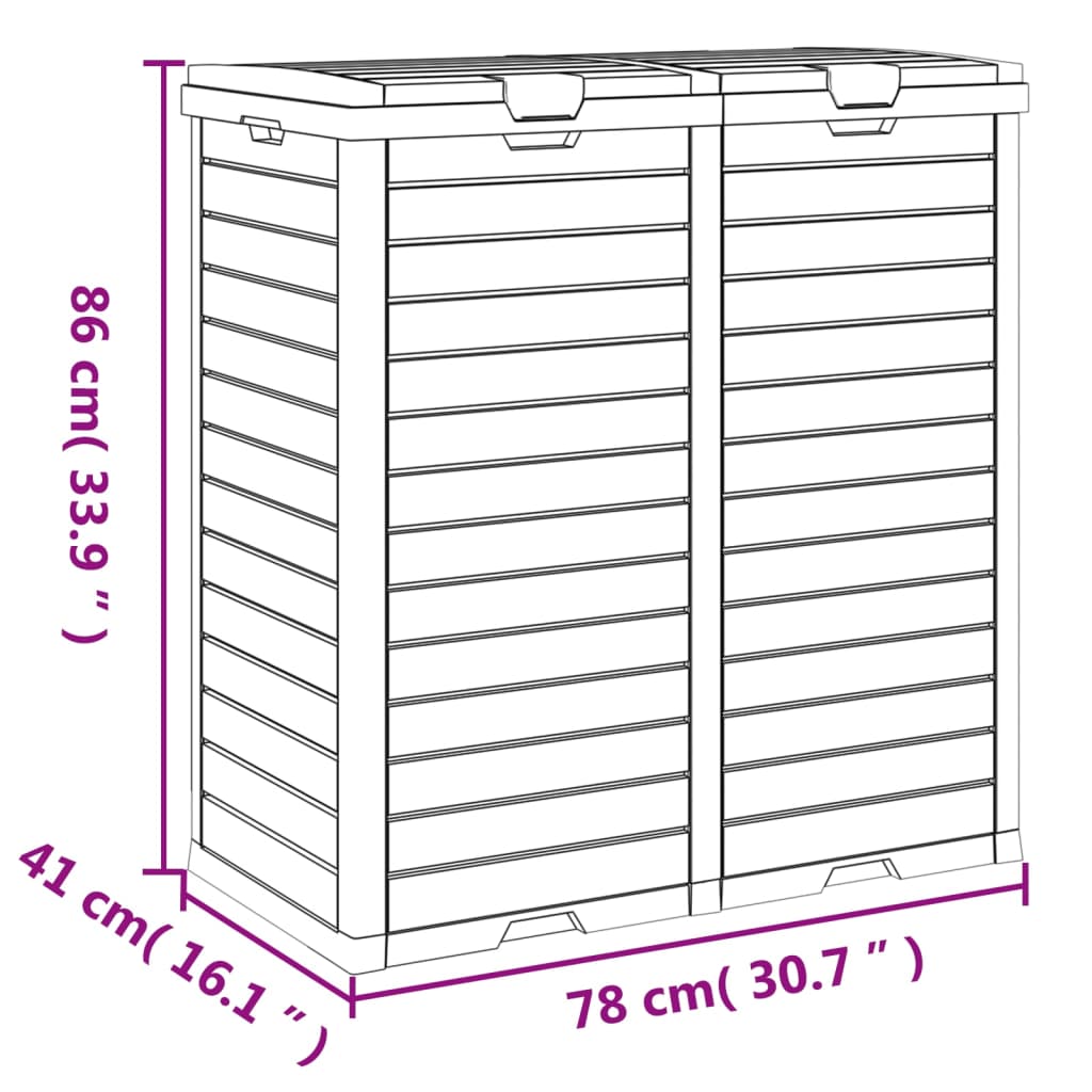 Outdoor Garbage Bin Black 78x41x86 cm Polypropylene