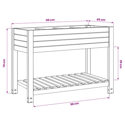 Garden Raised Bed White 110x45x79 cm Polypropylene