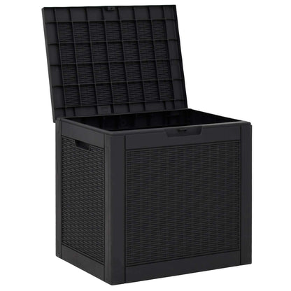 Garden Storage Box Black 55,5x43x53 cm Polypropylene