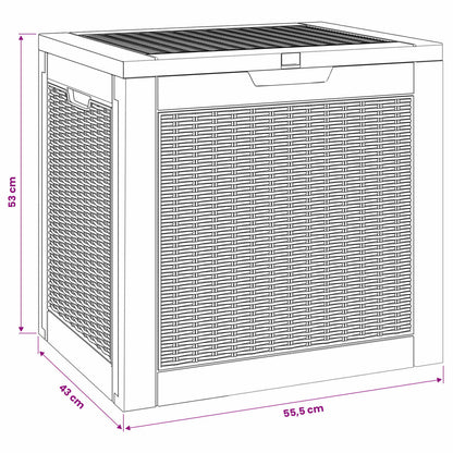 Garden Storage Box Black 55,5x43x53 cm Polypropylene