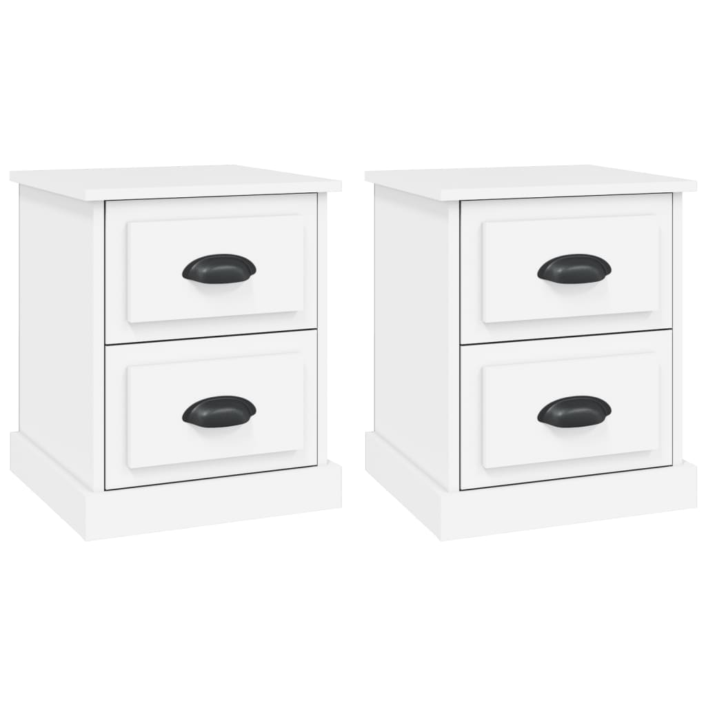 Bedside Cabinets 2 pcs White 39x39x47,5 cm Engineered Wood