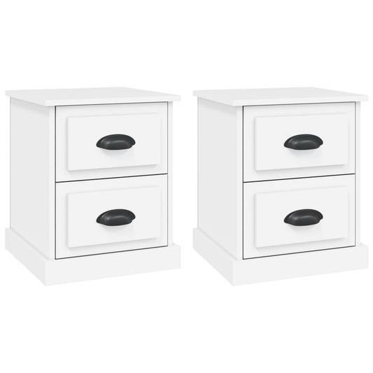 Bedside Cabinets 2 pcs White 39x39x47,5 cm Engineered Wood