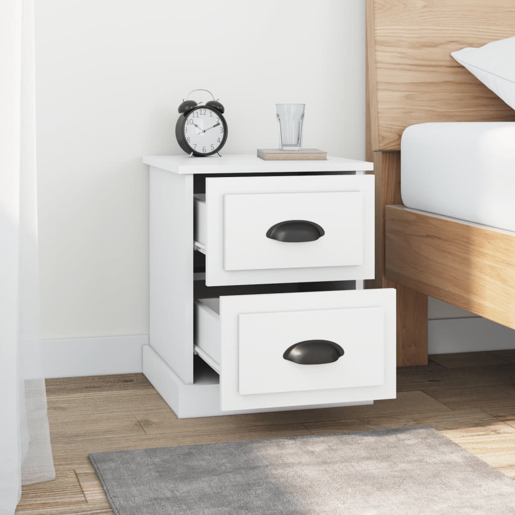 Bedside Cabinets 2 pcs White 39x39x47,5 cm Engineered Wood