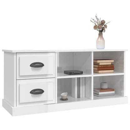 TV Cabinet High Gloss White 102x35,5x47,5 cm Engineered Wood