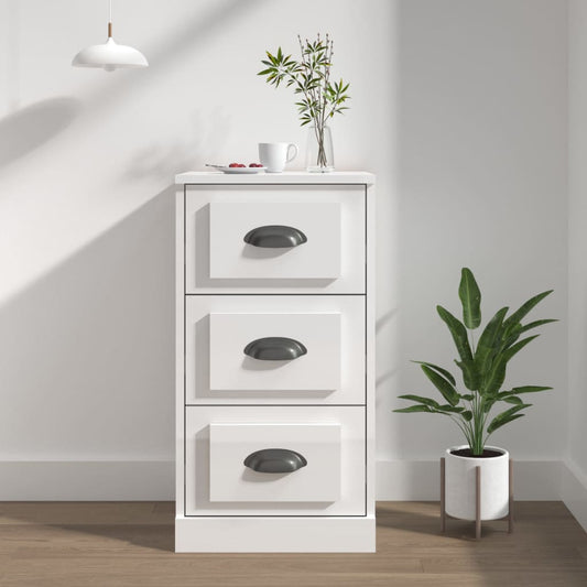 Sideboard High Gloss White 36x35,5x67,5 cm Engineered Wood
