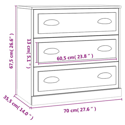 Sideboard White 70x35,5x67,5 cm Engineered Wood