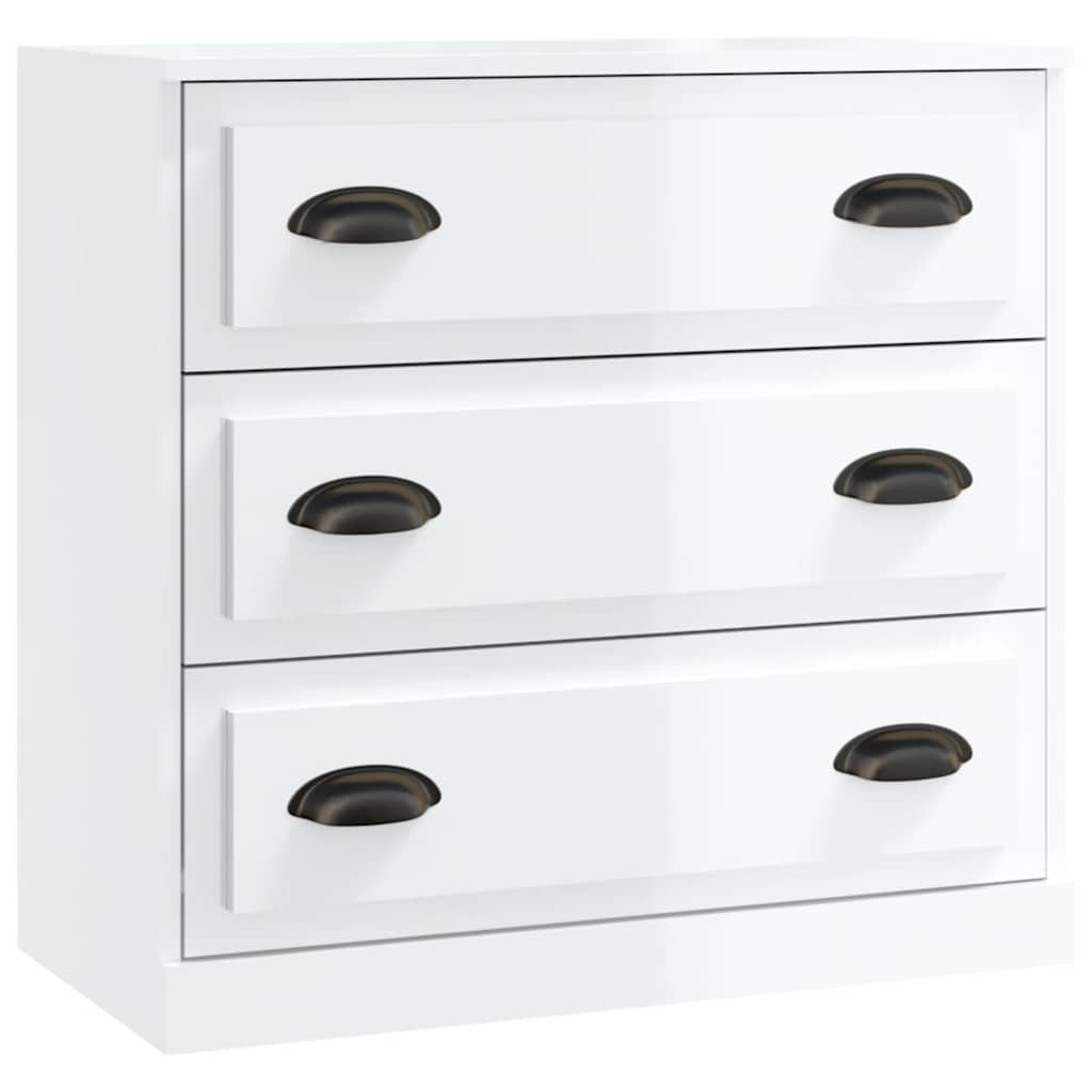 Sideboard High Gloss White 70x35,5x67,5 cm Engineered Wood