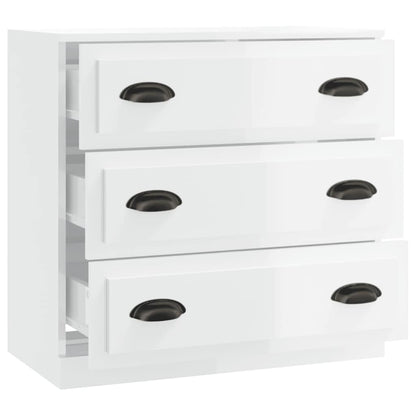 Sideboard High Gloss White 70x35,5x67,5 cm Engineered Wood