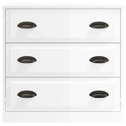 Sideboard High Gloss White 70x35,5x67,5 cm Engineered Wood