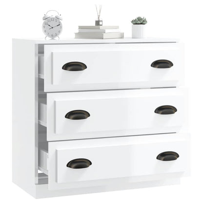 Sideboard High Gloss White 70x35,5x67,5 cm Engineered Wood