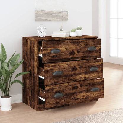 Sideboard Smoked Oak 70x35,5x67,5 cm Engineered Wood