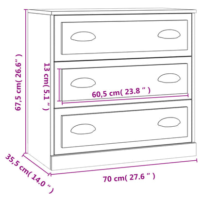 Sideboard Smoked Oak 70x35,5x67,5 cm Engineered Wood