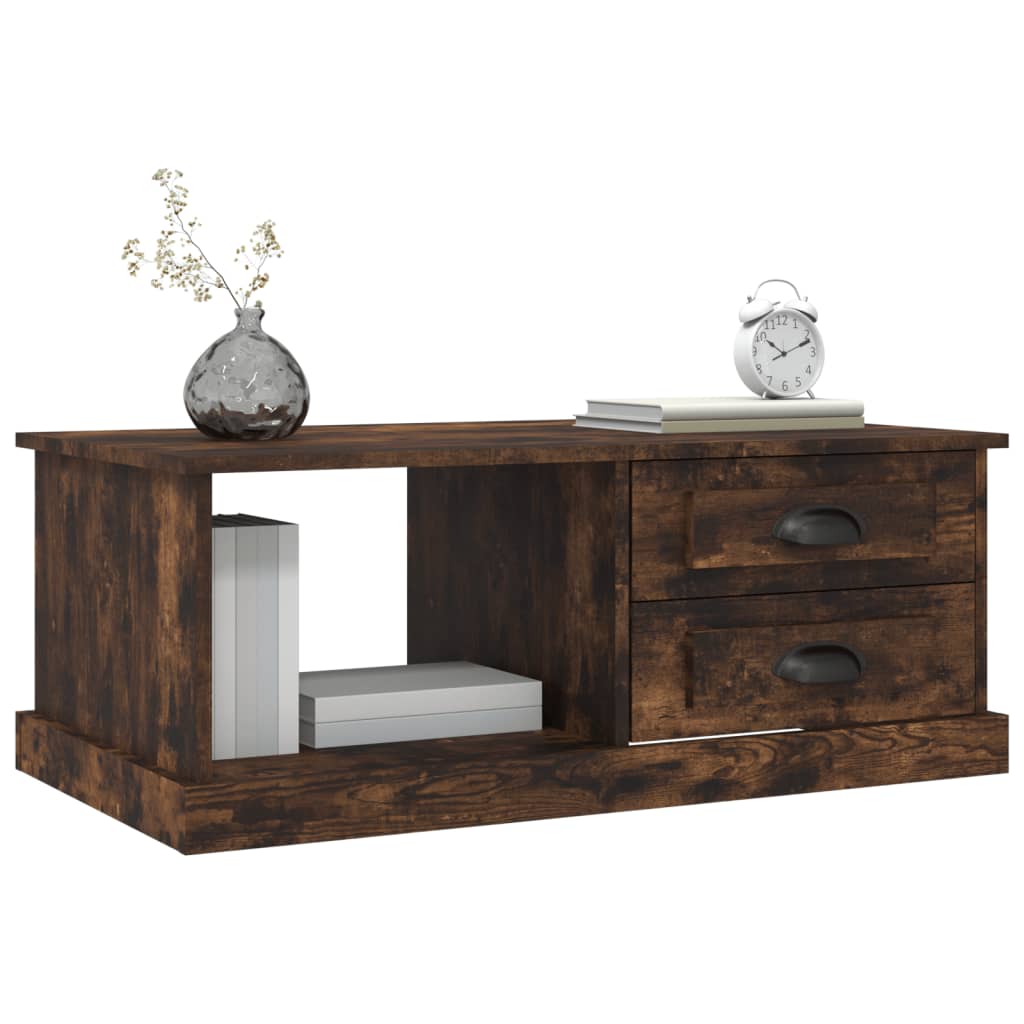 Coffee Table Smoked Oak 90x50x35 cm Engineered Wood