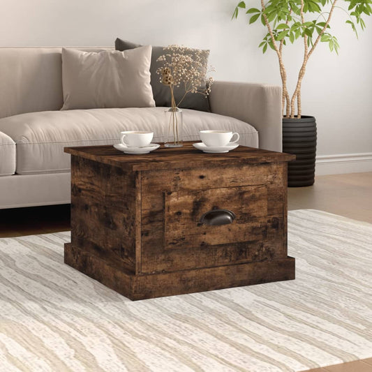 Coffee Table Smoked Oak 50x50x35 cm Engineered Wood