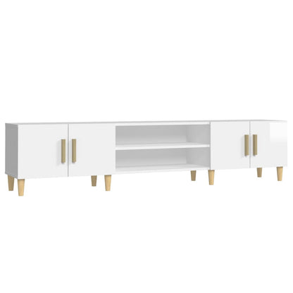 TV Cabinet High Gloss White 180x31,5x40 cm Engineered Wood