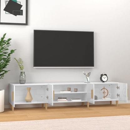 TV Cabinet High Gloss White 180x31.5x40 cm Engineered Wood