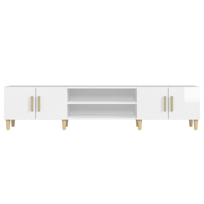 TV Cabinet High Gloss White 180x31,5x40 cm Engineered Wood