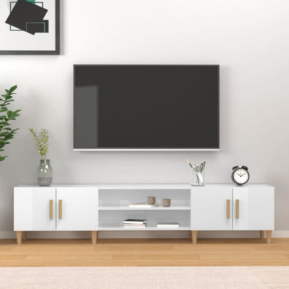 TV Cabinet High Gloss White 180x31,5x40 cm Engineered Wood