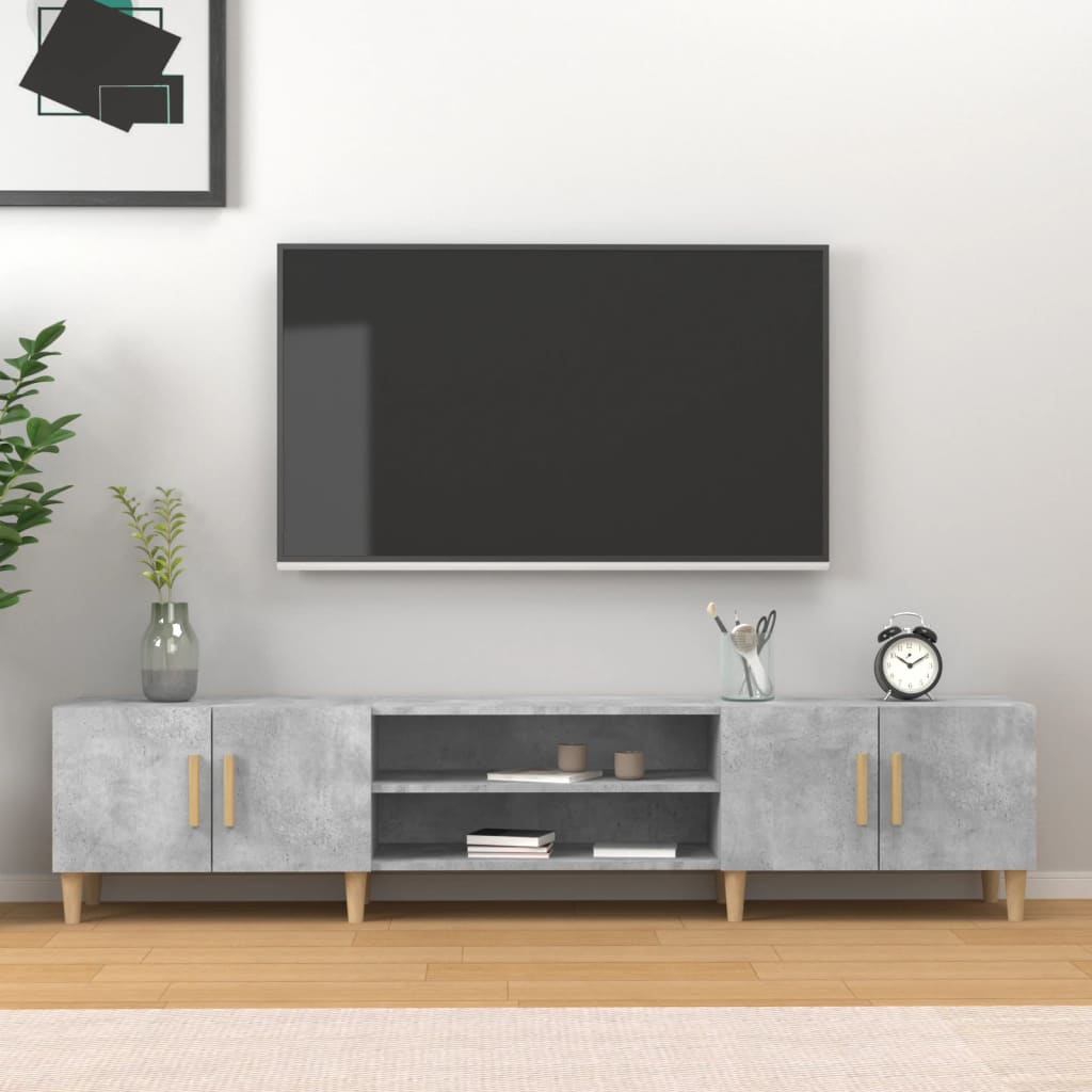 TV Cabinet Concrete Grey 180x31,5x40 cm Engineered Wood