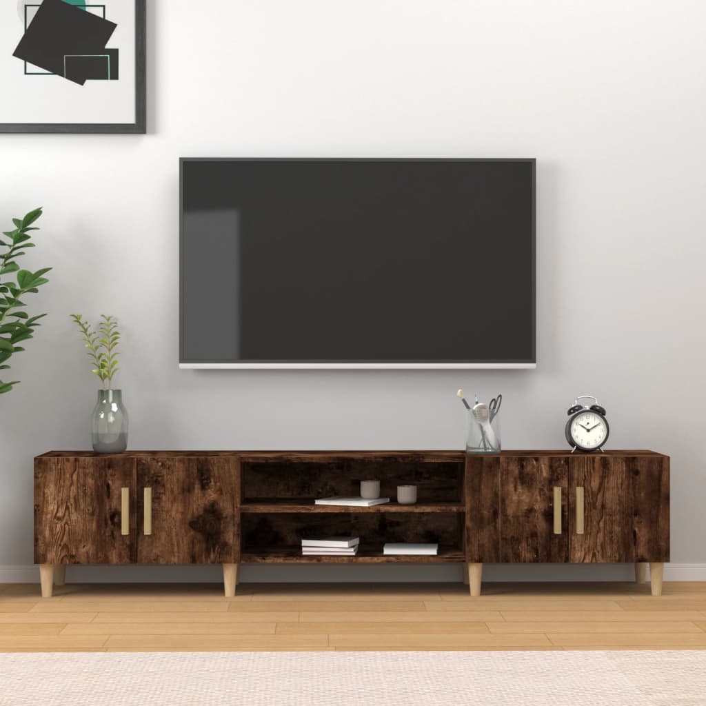 TV Cabinet Smoked Oak 180x31,5x40 cm Engineered Wood