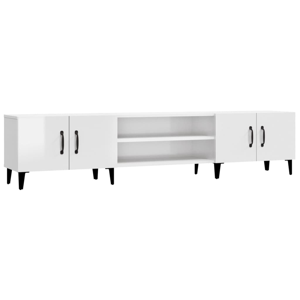 TV Cabinet High Gloss White 180x31,5x40 cm Engineered Wood