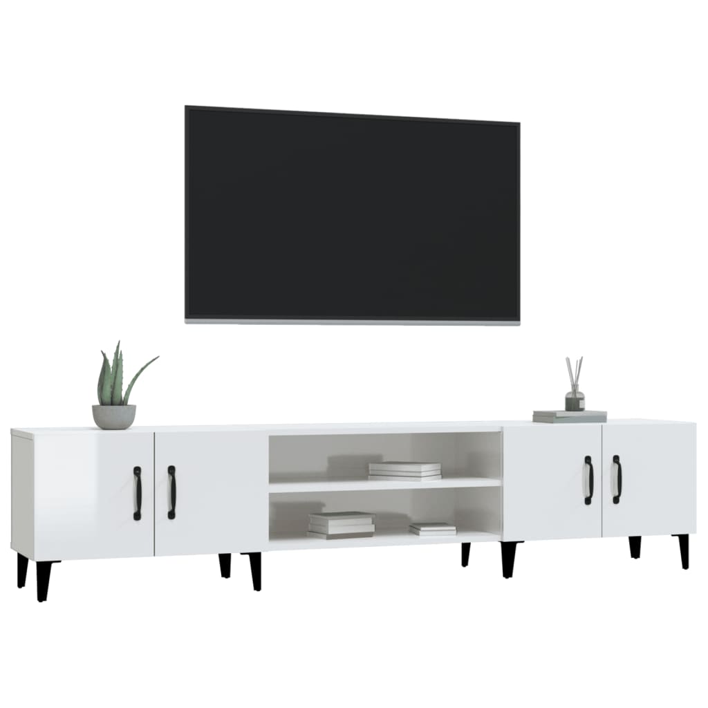 TV Cabinet High Gloss White 180x31,5x40 cm Engineered Wood