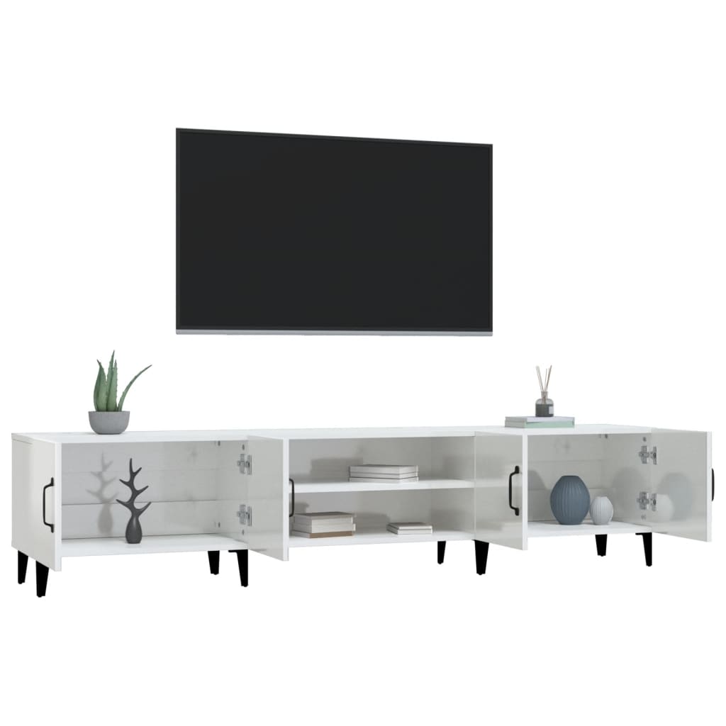 TV Cabinet High Gloss White 180x31,5x40 cm Engineered Wood