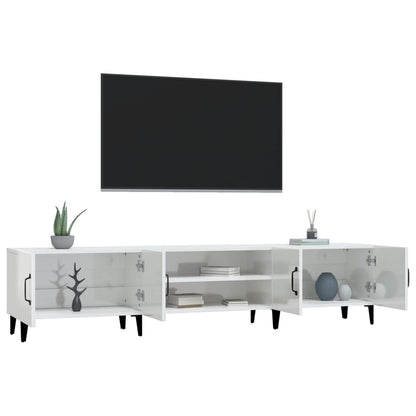 TV Cabinet High Gloss White 180x31,5x40 cm Engineered Wood