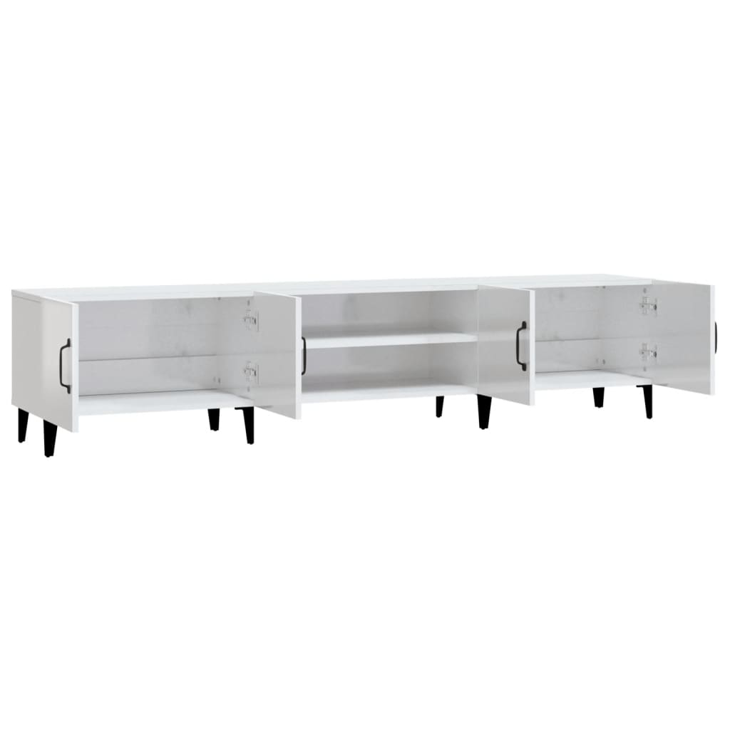 TV Cabinet High Gloss White 180x31,5x40 cm Engineered Wood