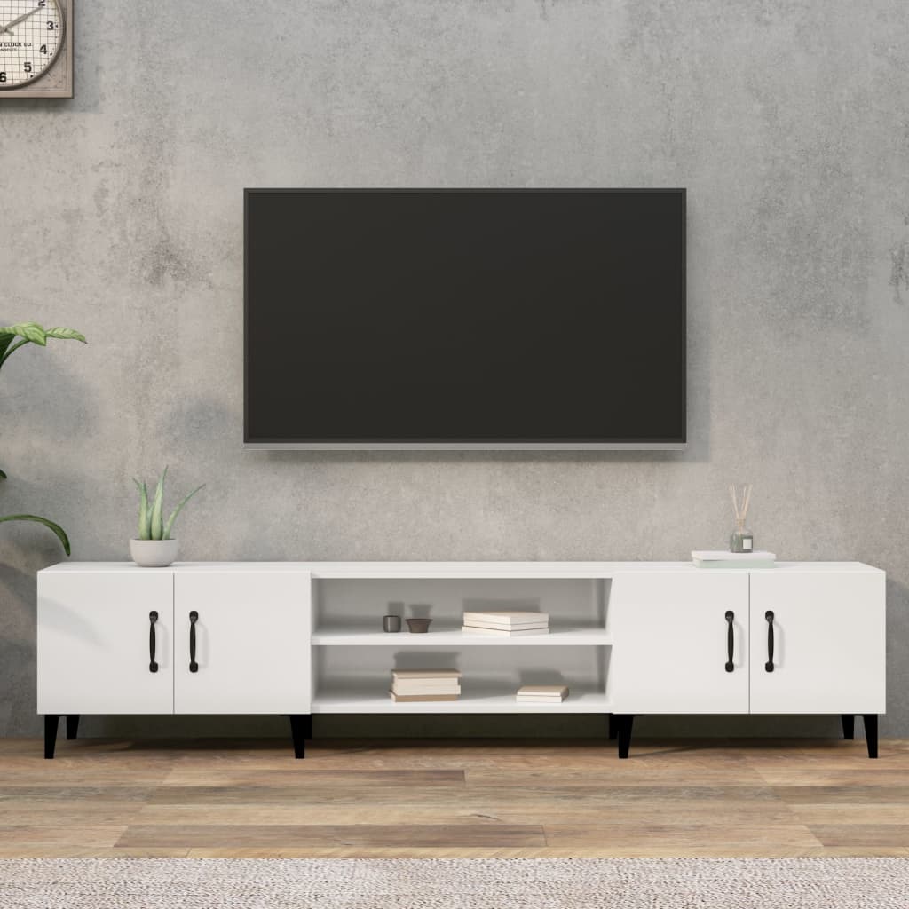 TV Cabinet High Gloss White 180x31,5x40 cm Engineered Wood