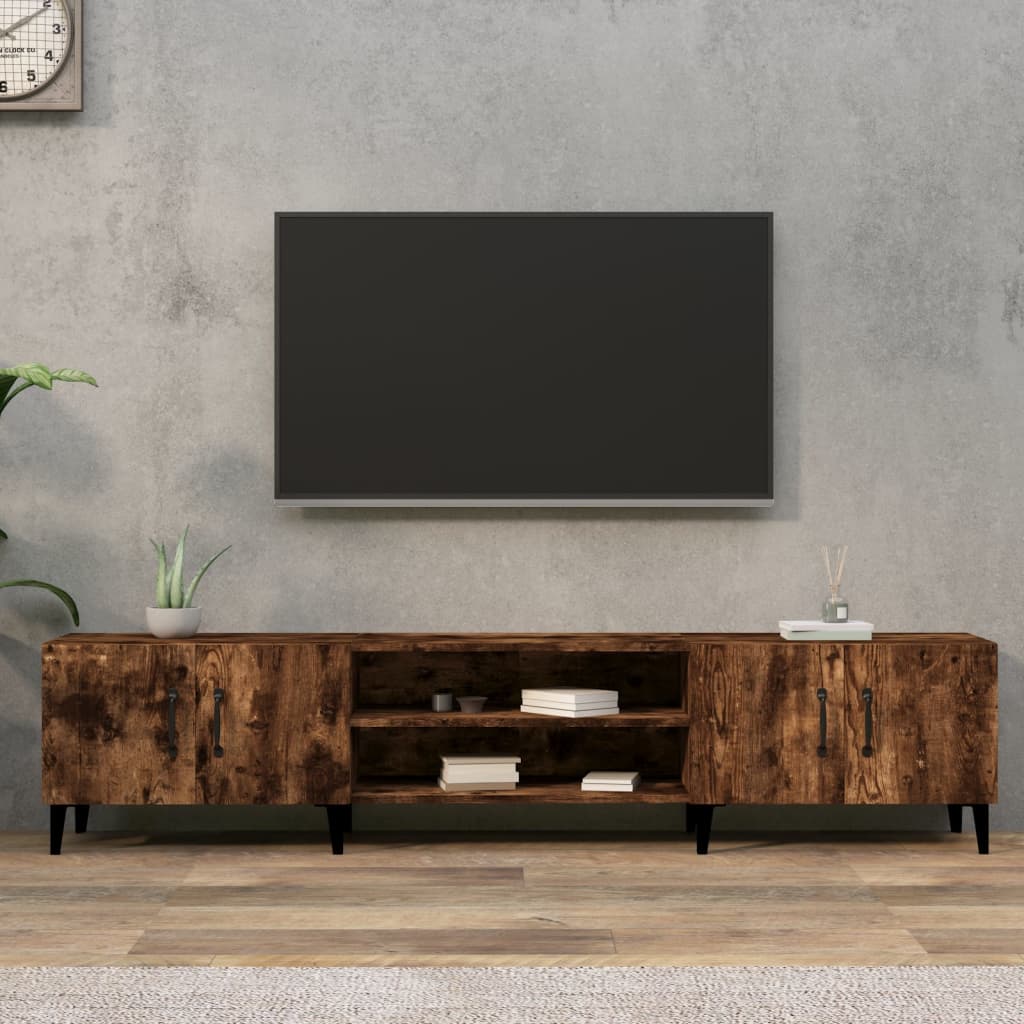 TV Cabinet Smoked Oak 180x31,5x40 cm Engineered Wood