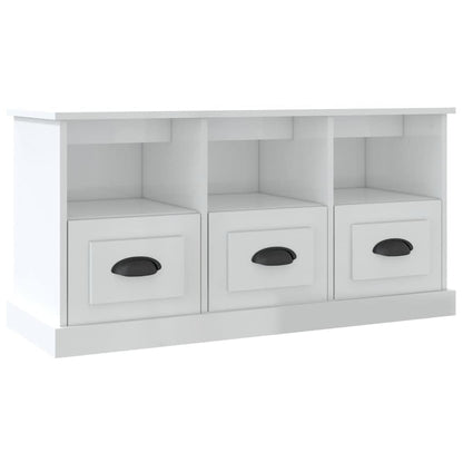 TV Cabinet High Gloss White 100x35x50 cm Engineered Wood