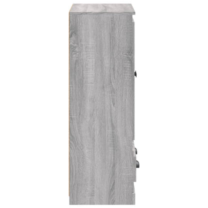 Highboard Grey Sonoma 60x35,5x103,5 cm Engineered Wood
