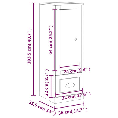 Highboard White 36x35,5x103,5 cm Engineered Wood