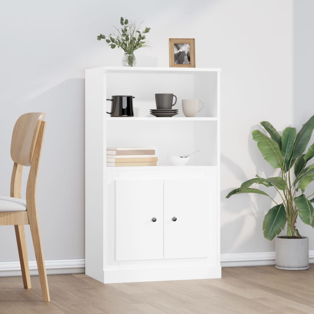 Highboard White 60x35,5x103,5 cm Engineered Wood