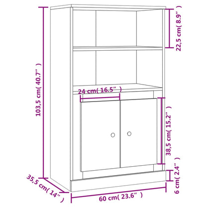 Highboard Concrete Grey 60x35,5x103,5 cm Engineered Wood