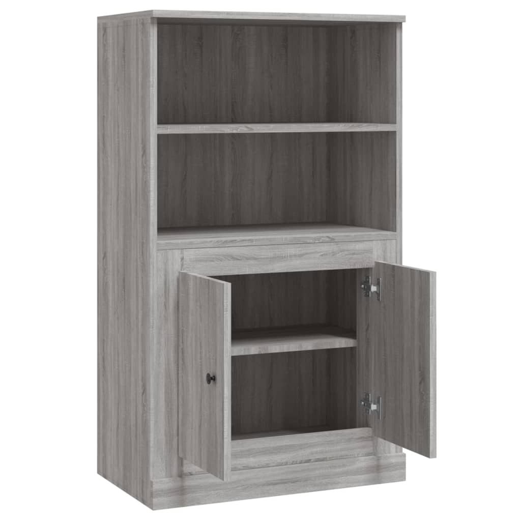 Highboard Grey Sonoma 60x35,5x103,5 cm Engineered Wood