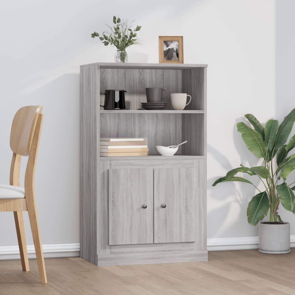 Highboard Grey Sonoma 60x35,5x103,5 cm Engineered Wood