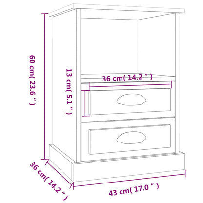 Bedside Cabinets 2 pcs High Gloss White 43x36x60 cm