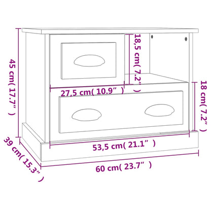 Bedside Cabinet White 60x39x45 cm