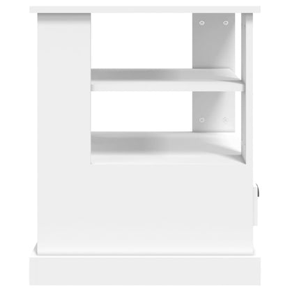 Side Table White 50x50x60 cm Engineered Wood