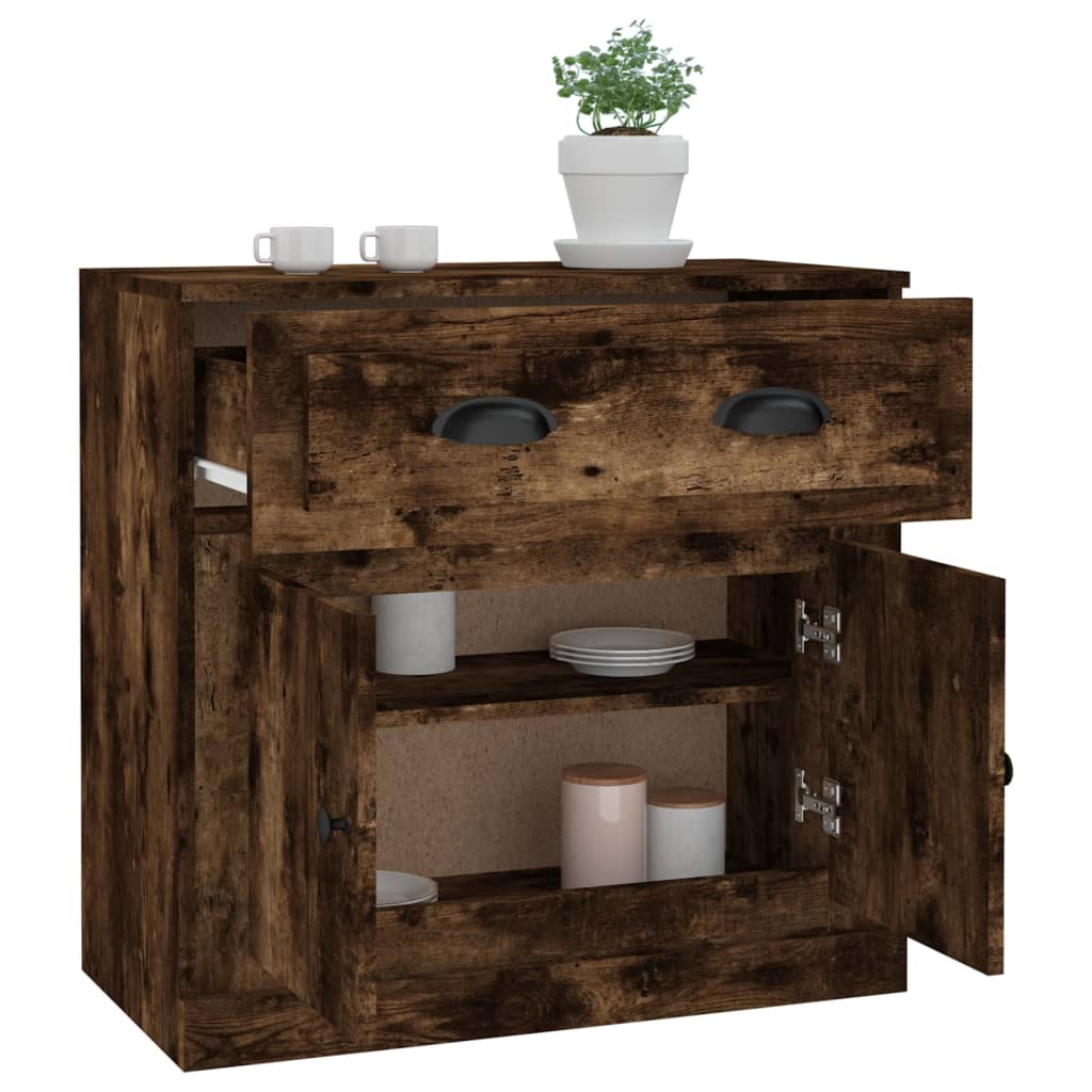 Sideboard Smoked Oak 70x35,5x67,5 cm Engineered Wood