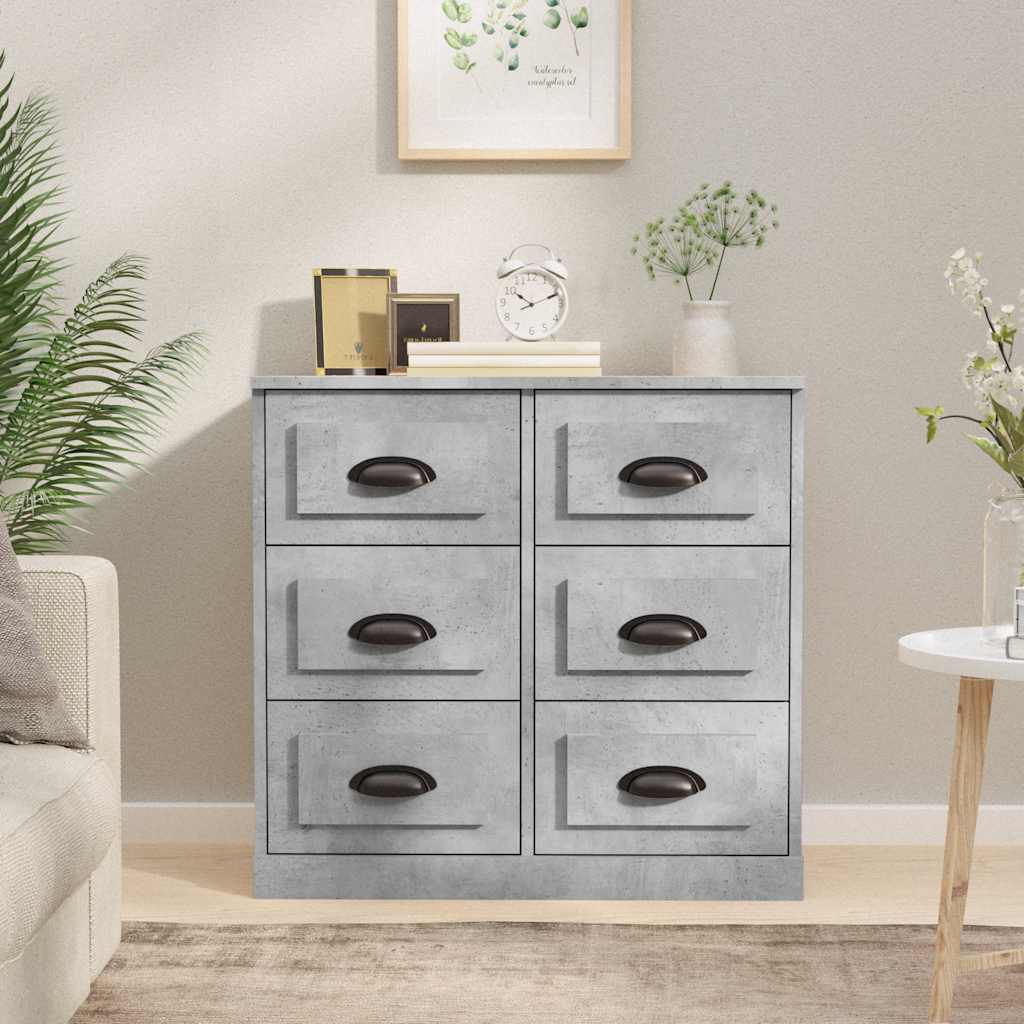 Sideboard Concrete Grey 70x35,5x67,5 cm Engineered Wood