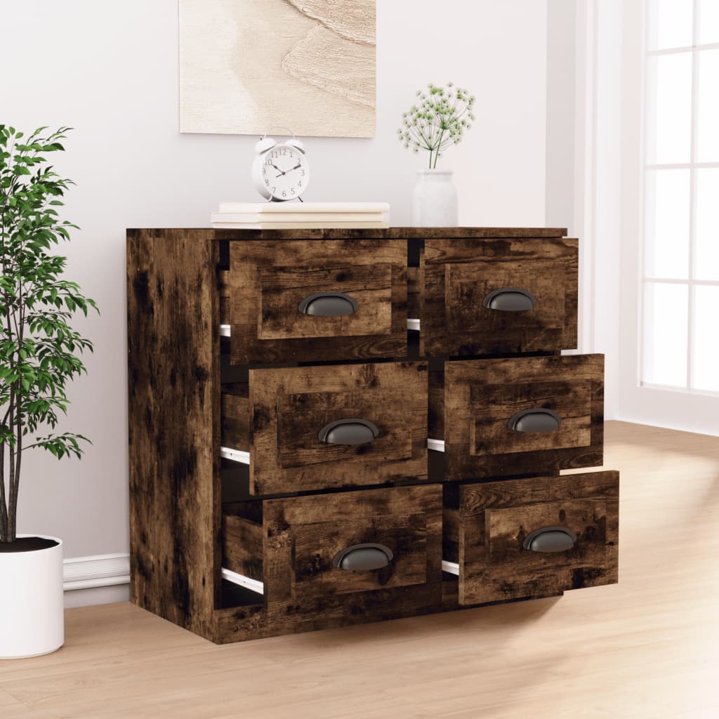 Sideboard Smoked Oak 70x35,5x67,5 cm Engineered Wood